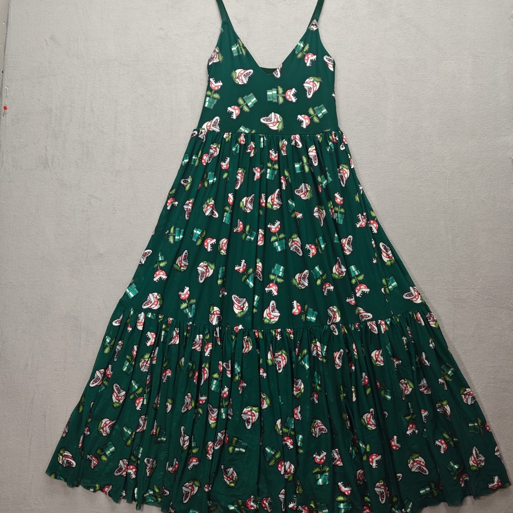 BlackMilk Piranha Plants Sheer Midaxi Dress Women XXS Tiered Mesh Feminine Flowy